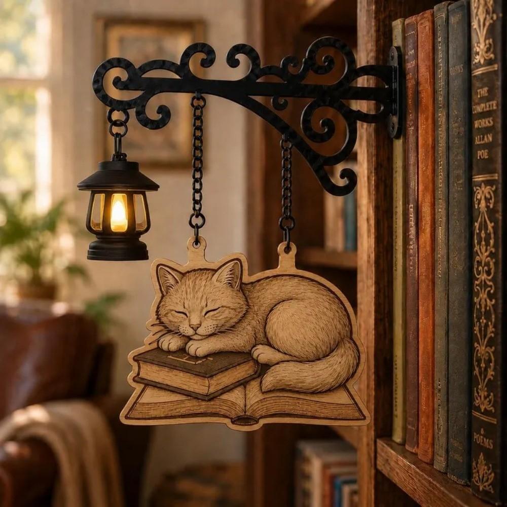 Vintage Bookshelf Lantern Light Wooden Bookshelf Lamp Bookshelf Ghost Light Library