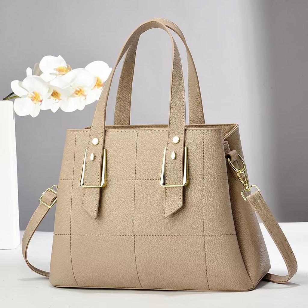 Mode Neue Freizeit Große Kapazität Karomuster Tragetasche Koreanische Schultertasche Patchwork Pendler Handtasche Alles