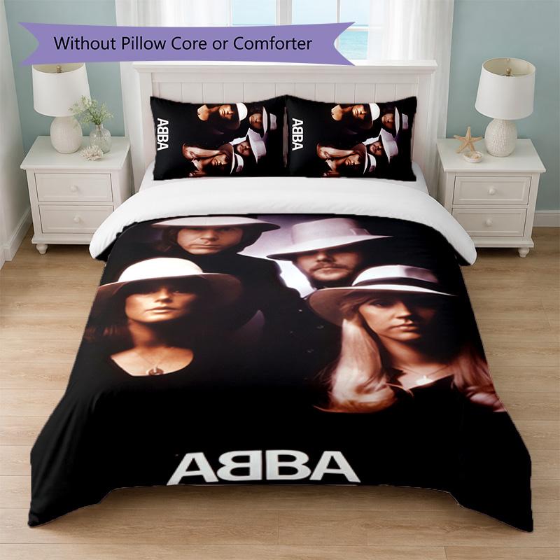 ABBA Print 3Pcs Duvet Cover Set 1 Duvet Cover and 2 Pillowcases Soft Bed Linen For Household Bedroom