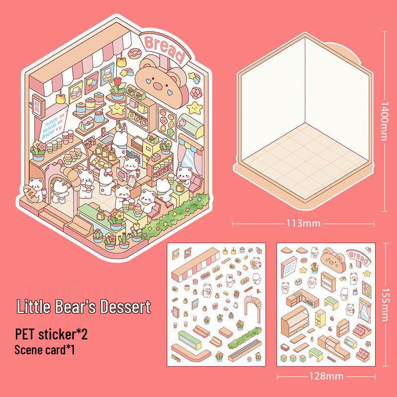 3D Miniature Scene Collage Stickers: Cute Decompression Handbook Stickers