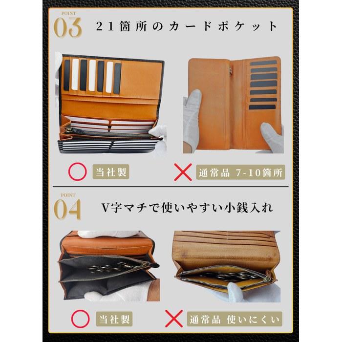[Fabrizio] Wallet Men's Women's Long Bifold Genuine Leather Slim Large Capacity with Coin Purse 21 Card Slots (Black) 19cm X 9.5cm X 1.5cm