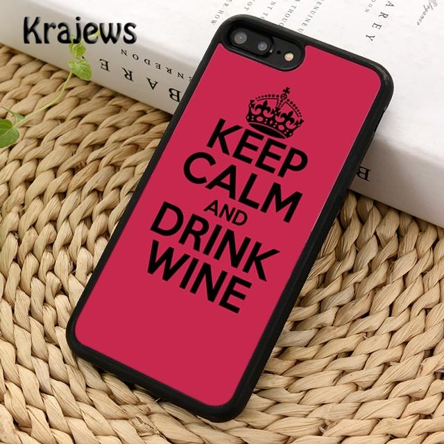 Krajews Keep Calm Drink Wine Champagne Phone Case Cover For IPhone 18 17 Air 16 15 14 plus 11 12 13 pro max coque Fundas