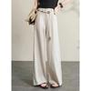 2025 New Draped Loose Straight Casual Floor-moving Trousers Rice Apricot Color Wide-leg Pants Women In Summer