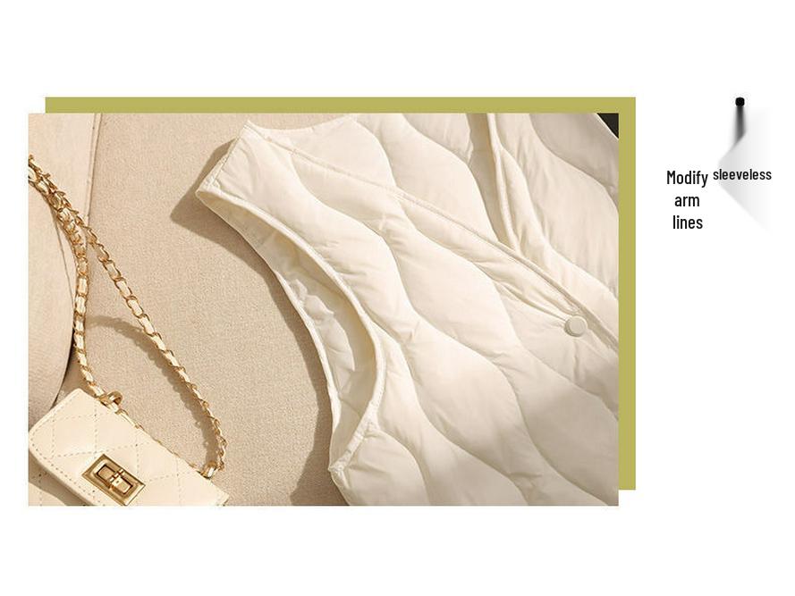 Chaleco acolchado de algodón para mujer: Superligero y Fino, Cálido, Sin Mangas, Abotonado para Primavera, Otoño, Invierno