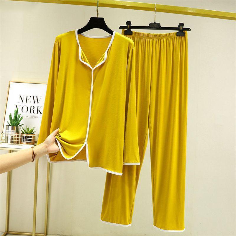 Lady's Home Pajamas Set Top+pants Modal Cotton Pajamas ,soft Clothes Spring&Autumn Pajamas Set