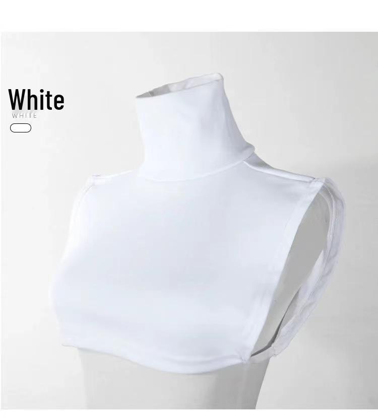 Women's Striped Semi-High Neck Cotton Decorative Collar Pullover: Warm & Fashionable Innerwear for Autumn/Winter