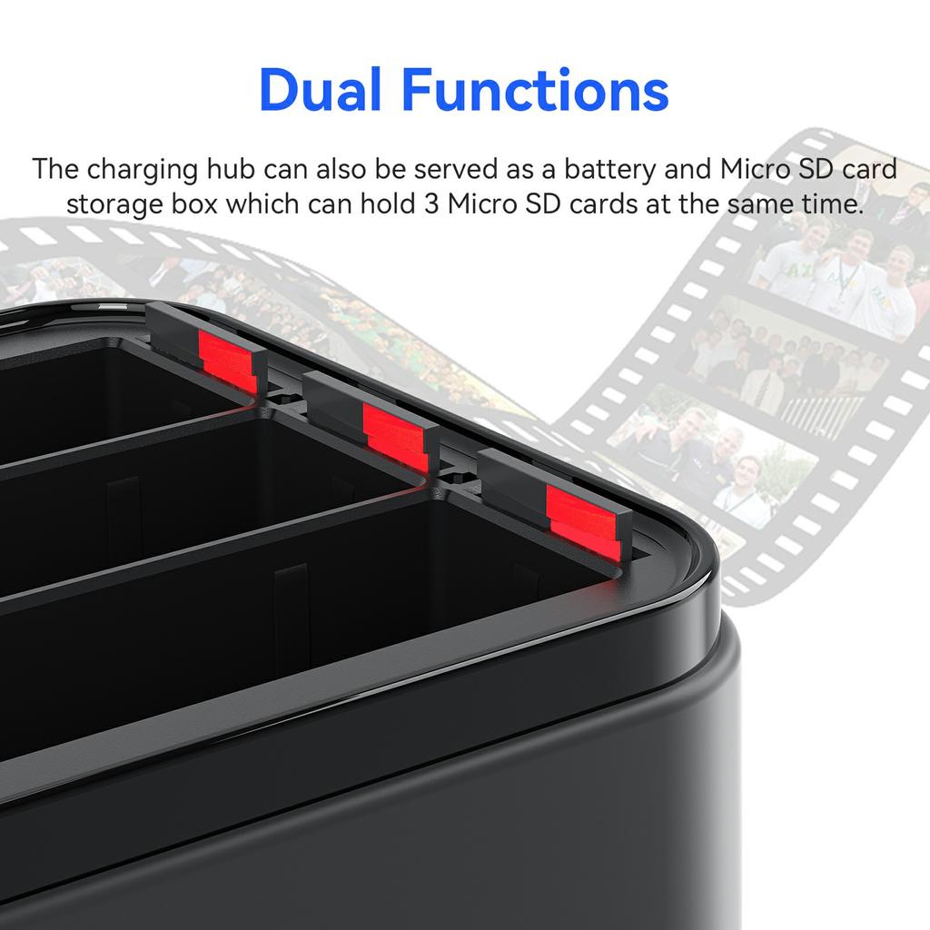 AMAGISN For Insta360 Ace Pro 2 Battery Charger Charging Dock Storage Case (Batteries Not Included)