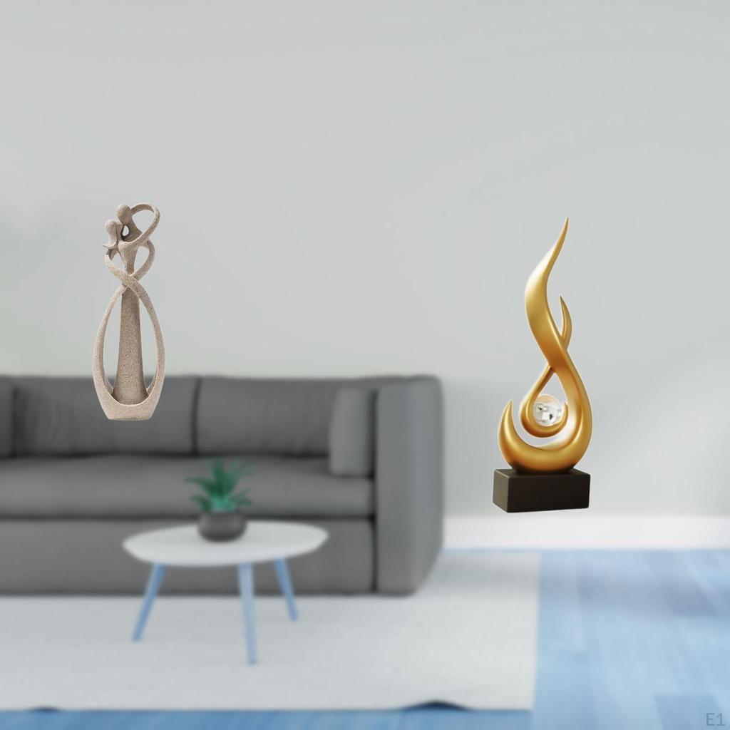 Kissing Lovers Abstract Fire Statue Sculpture Height 21.5cm Art Collection Anniversary Gift Table