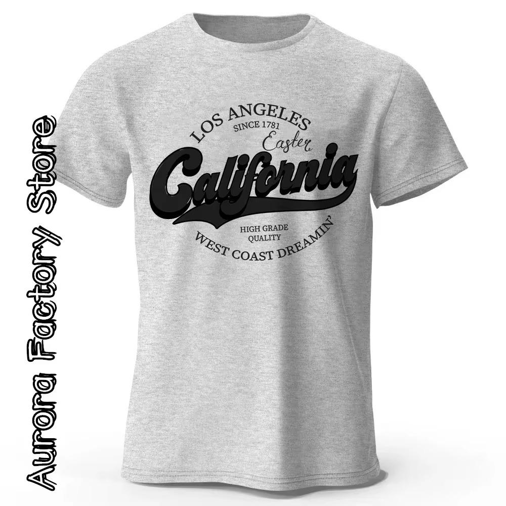 Summer Fashion Heavyweight Retro Men's English Letters 100% Cotton Printed Round Neck High-quality Casual Fitness Street T-shirt