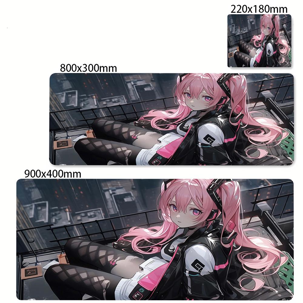 Cute Anime Girl Mouse Pad Pink Mousepad Big Kawaii Mouse Mat Computer Large Play Rubber Rug Girls Desk Mat Girls Beautiful