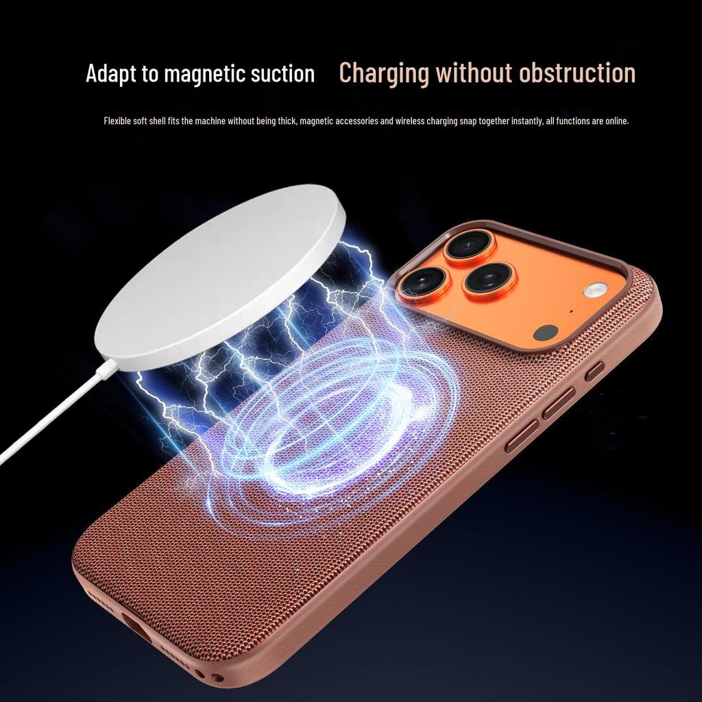 Official Magnetic Fabric Case for iPhone 17 Pro Max - Apple Tech Frosted Full Coverage Protective Case
