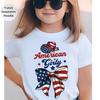 American Girly Shirt, Patriotic Coquette Bow T-Shirt,USA Flag Cowgirl Hat Tee, 4th of July Shirt Women Kids,Independence Day Outfit,Girl Tee