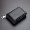 Multi Slot Card Holder Vintage Small Wallet Women Men Business Bank Credit Card Bag Male Coin Pouch Solid Leather Zipper Wallet