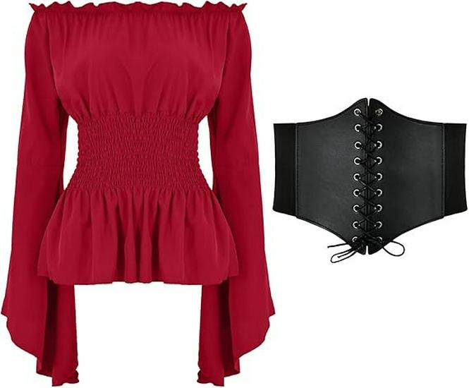 2020wish Women's Long-Sleeve Renaissance Medieval Tops & Accessories