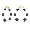 European & American Color Block Bamboo Earrings, Enamel Drip Niche Design Drop Earrings for Export