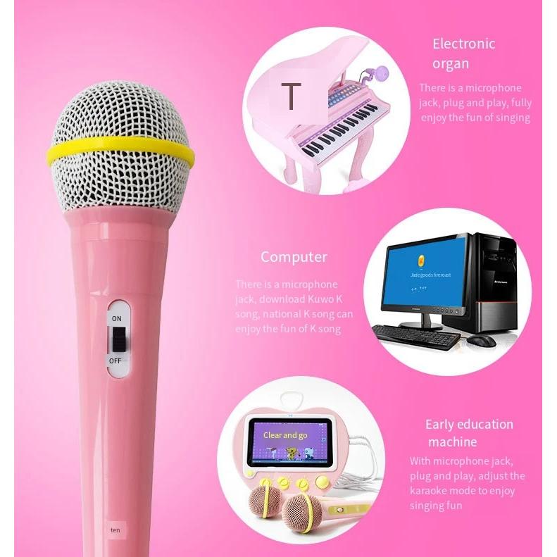 Barn med kablet mikrofon Musikkinstrument Sang MIC Barn Morsom gave Musikk Leke Mikrofon Leke Gutt Jente Julegave