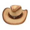 Spring And Summer Beach Windproof Sunscreen Straw Hat Men And Women Ethnic Style Western Cowboy Straw Hat