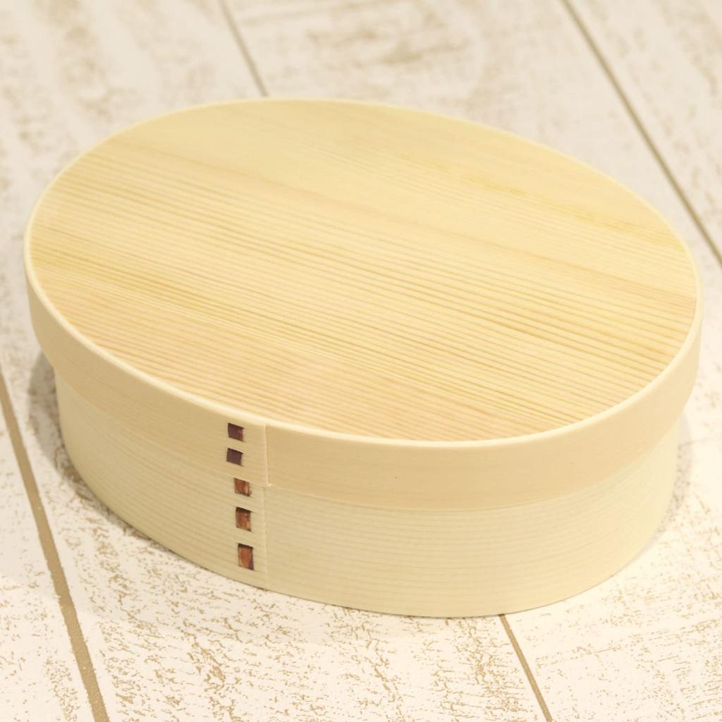 Magewappa Bento Single Plain 750cc Box, Medium, Oval, Tier, Wood,