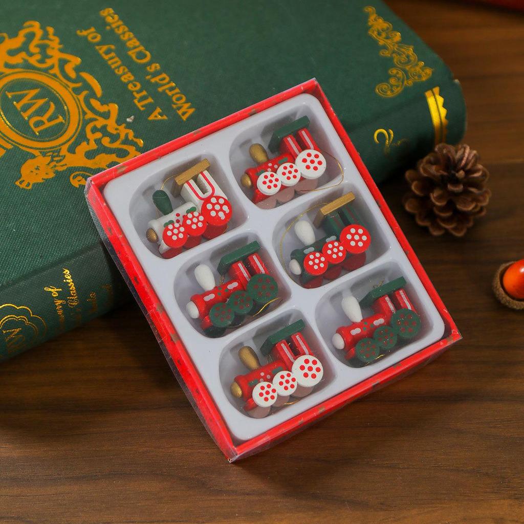 Wooden Christmas Ornaments: Small Gift Box Pendants & Accessories