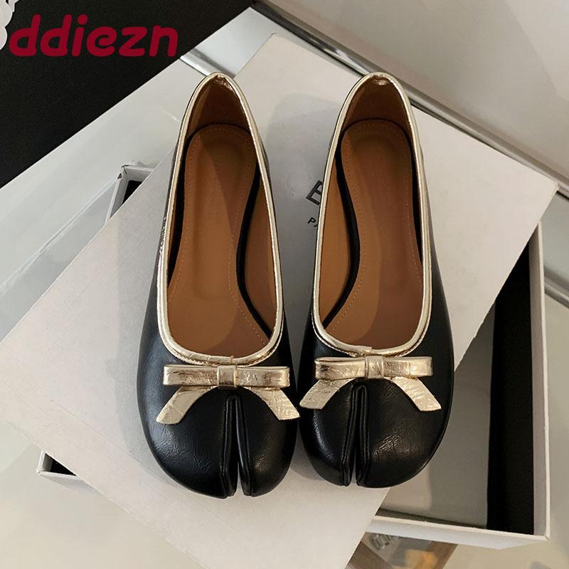 Fashion Fashion Strange Toe Female Butterfly-Knot Ladies Flats Shoes Footwear Shallow Flats Slip On Shoes For Women Summer Spring