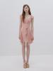 Sinseuden Coral Pink Ruffle Mini Dress