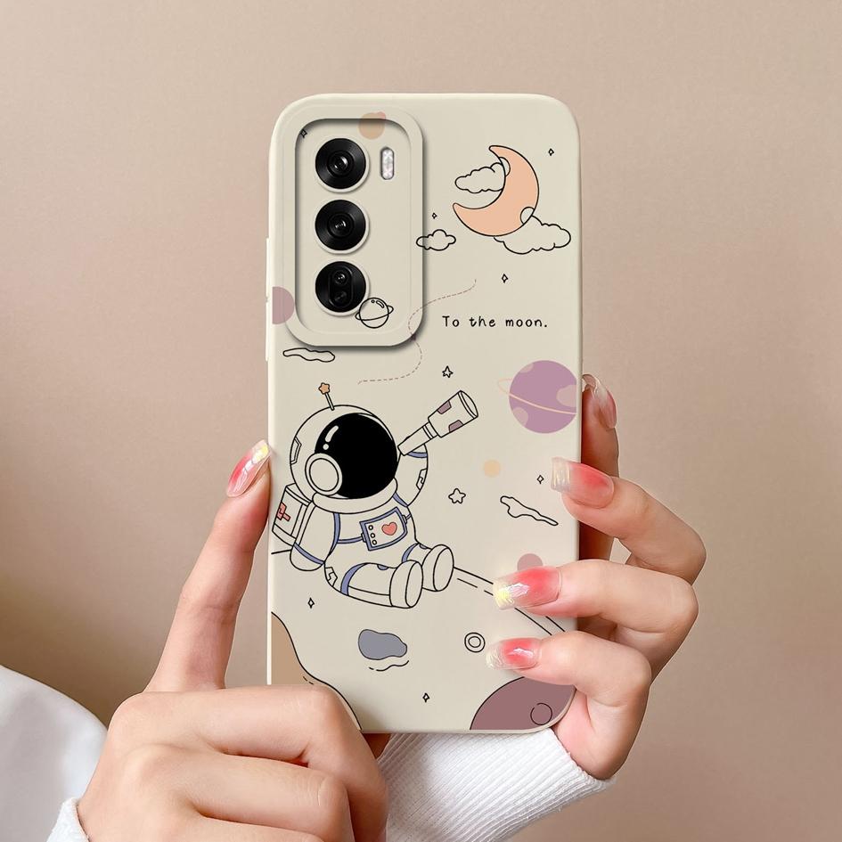 Husa Husa pentru Oppo Realme C63 Narzo N63 C61 Reno12 F Pro Desene animat Pilot Astronaut Model de înaltă calitate Protector de ecran din silicon moale Genți pentru telefon Capas