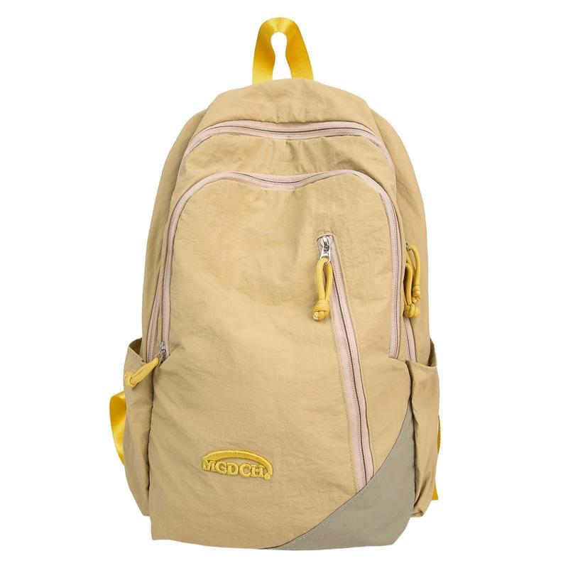 

Japanese college style high value contrasting colors large capacity student schoolbag summer new casual backpack men and women large хаки