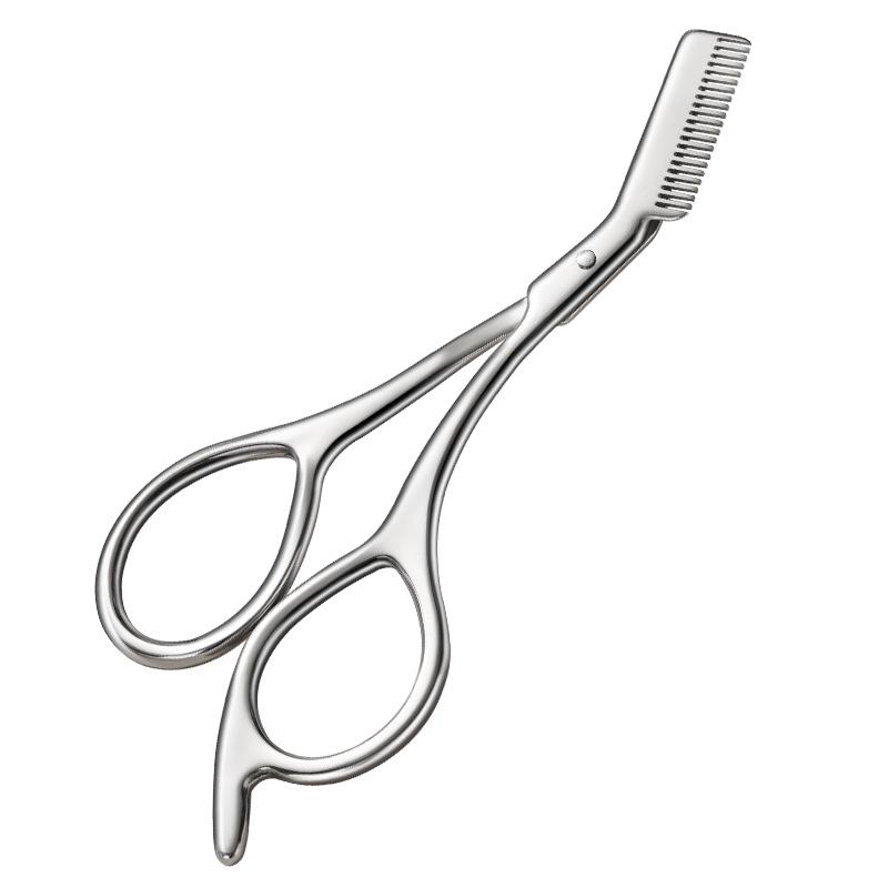 Stainless steel eyebrow scissors, non-slip beauty scissors, eyebrow trimmers comb scissors, dual-purpose beauty scissors