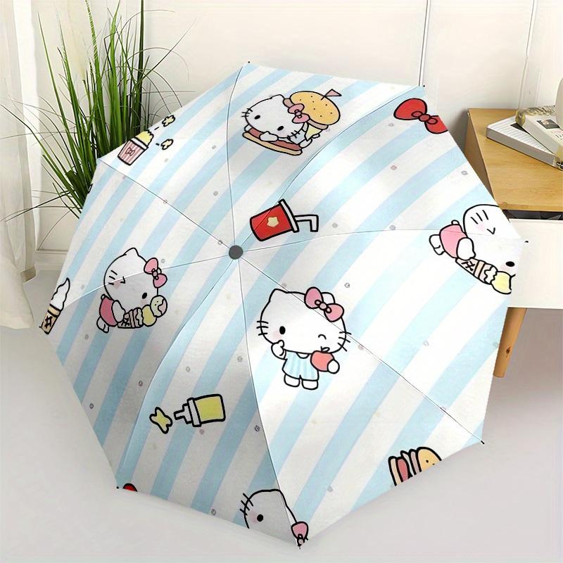 

1pc Hello Kitty Food Pattern Umbrella with Plastic Handle,Suitable for All Seasons Home Travel Outdoor UmbrellaSanlio388