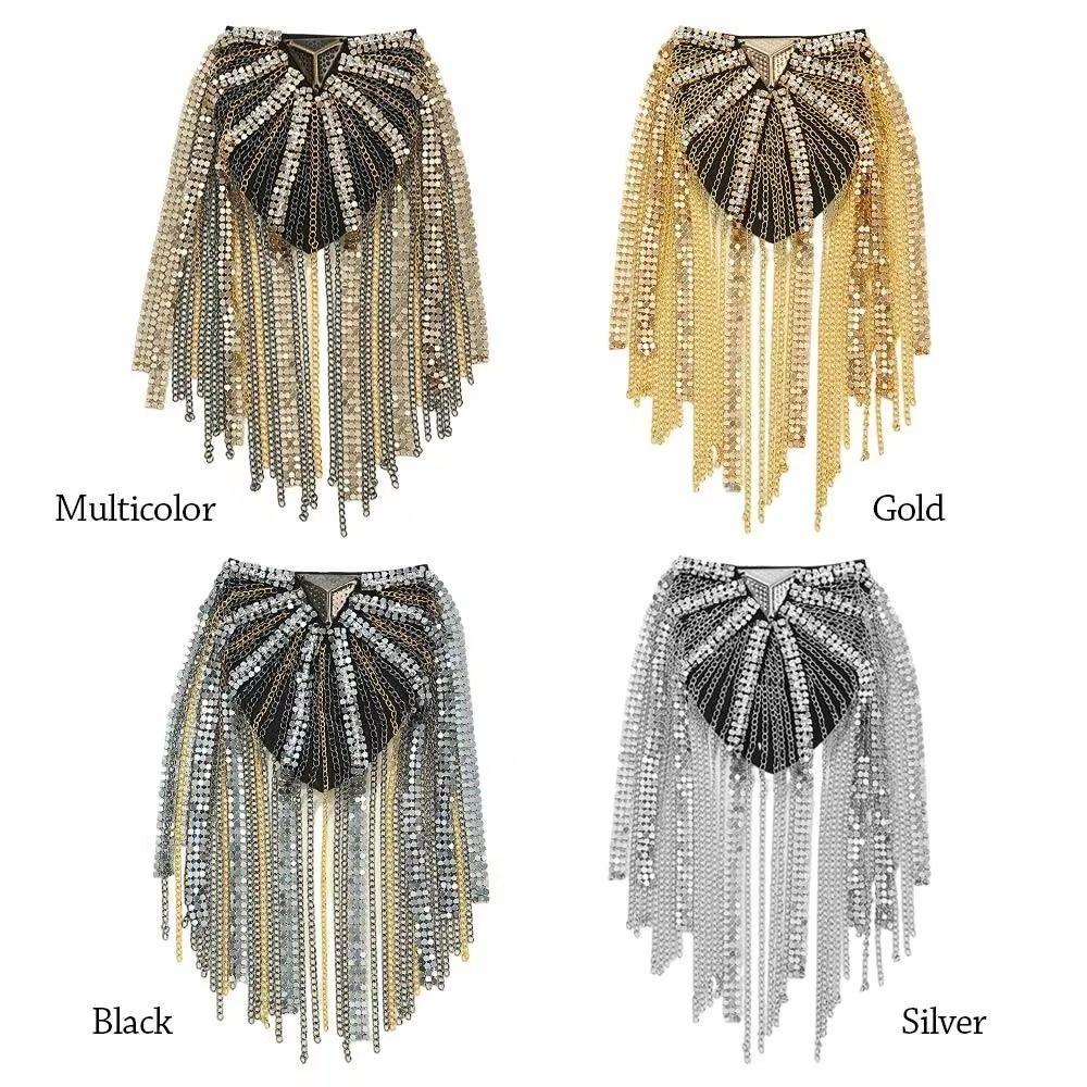 Crystal Brooch Shoulder Board Epaulets Jacket Vintage Brooch  Stage performance