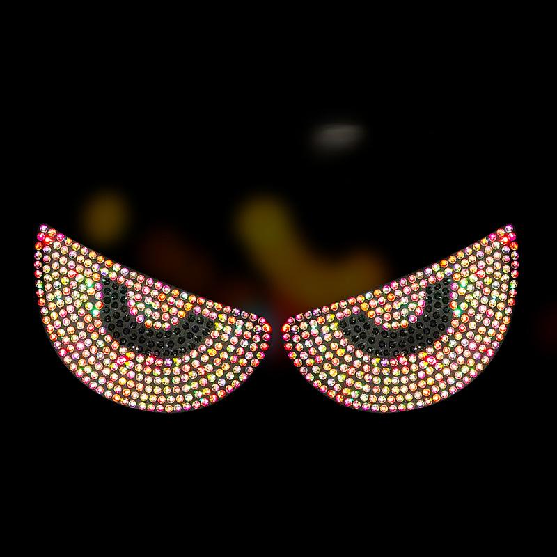 2pcs Diamond Crystal Car Body Devil Eyes Stickers Decal Decoration Car Accessories for Vehicle Body Sticker Windshield for Women