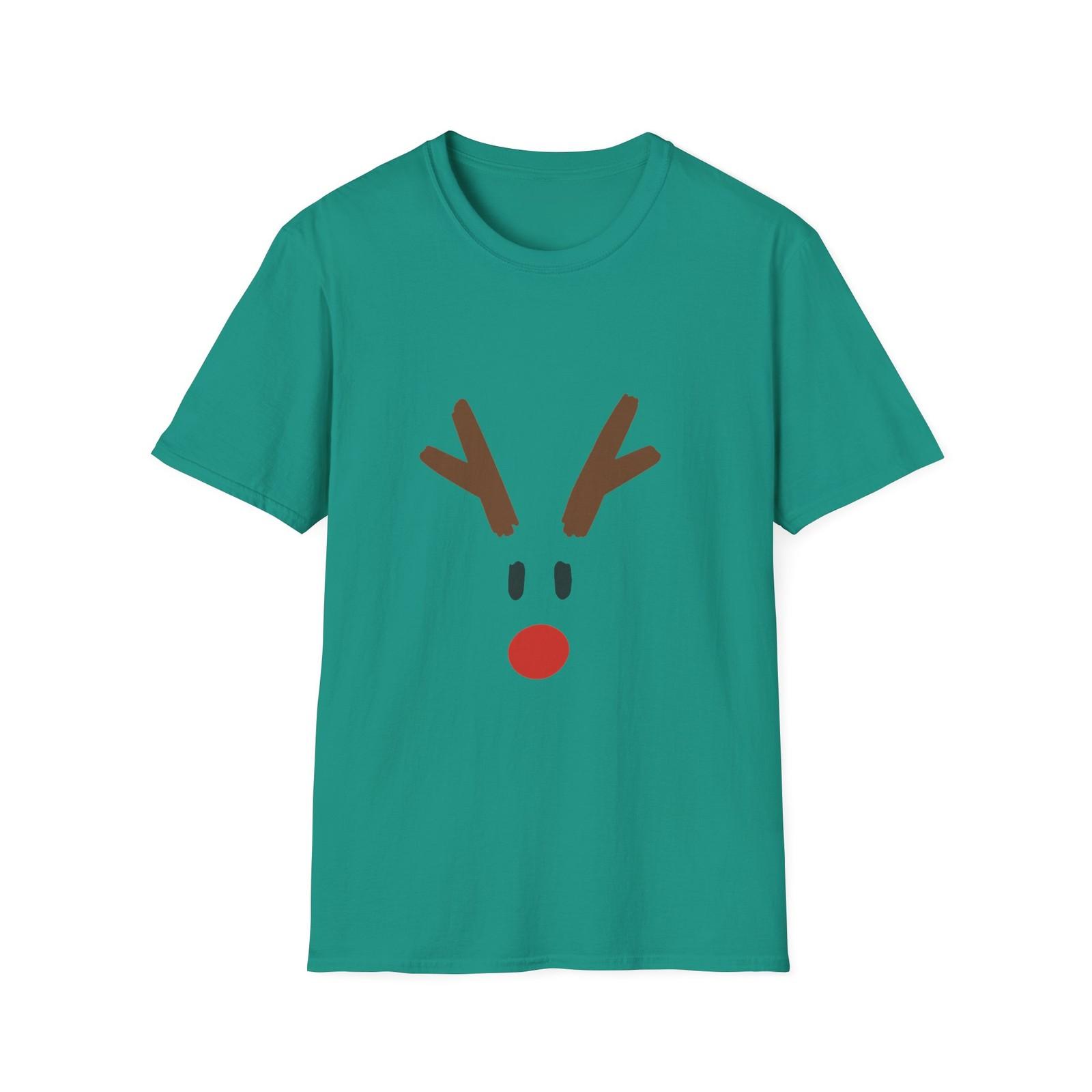 Unisex Softstyle T-Shirt Mens Womens Tees Top Minimalist Reindeer Bold Christmas Holiday S
