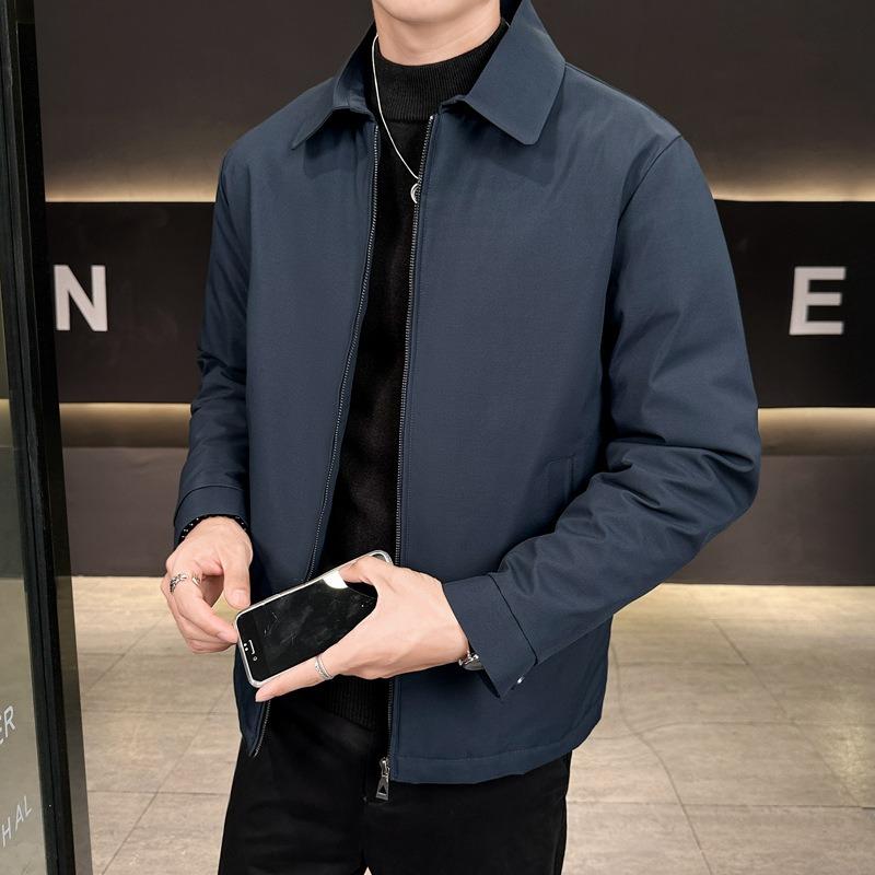 

Executive Business Anti-wrinkle Down Jacket Men s Winter Lapel% White Duck Down Cold-resistant Loose Coat M