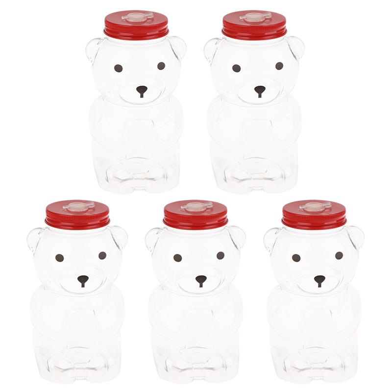 500ml Tragbare Cartoon-Bären Transparente Flaschen Klare Milchtee Kaffee Flasche Für Bubble Tea Saft Milchshake Partyzubehör