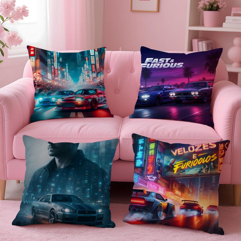 Film FFast Furious Cushion Cover Pillow Case Ultra Soft Skin Friendly Fabric Cloud Like Comfort Concealed Zipper
