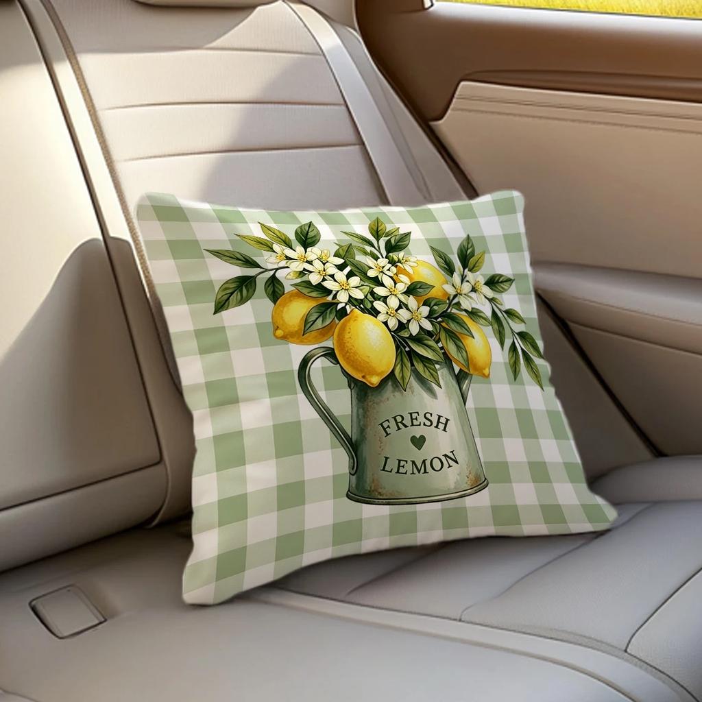 1pcs/4pcs Striped Lemon Cushions Pillowcase Polyester Cushion Cover Throw Pillow Pillowcover Home Car Sofa Decor