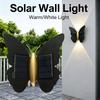Butterfly Shaped Solar Wall Light Outdoor Wall Lantern Motion Sensor Outside Yard Lamp Auto On/Off LED Induction Lamp for Fence