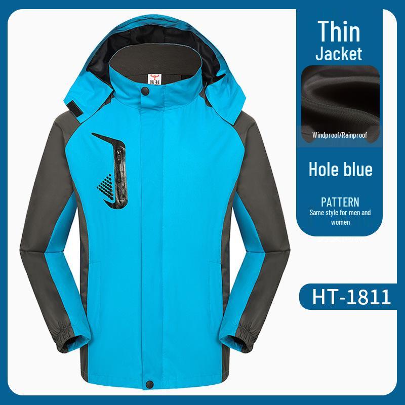 Customizable Logo Waterproof 3-in-1 Windbreaker: Thick, Outdoor Work Jacket for Autumn and Winter