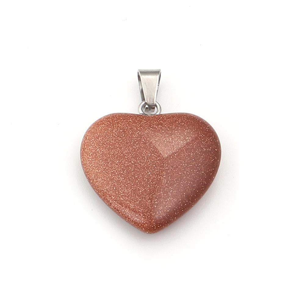 Herzförmiger Naturstein Anhänger Tigerauge Amethyst Jade Kristall Stein Charms Für DIY Exquisites Halsketten Schmuckzubehör