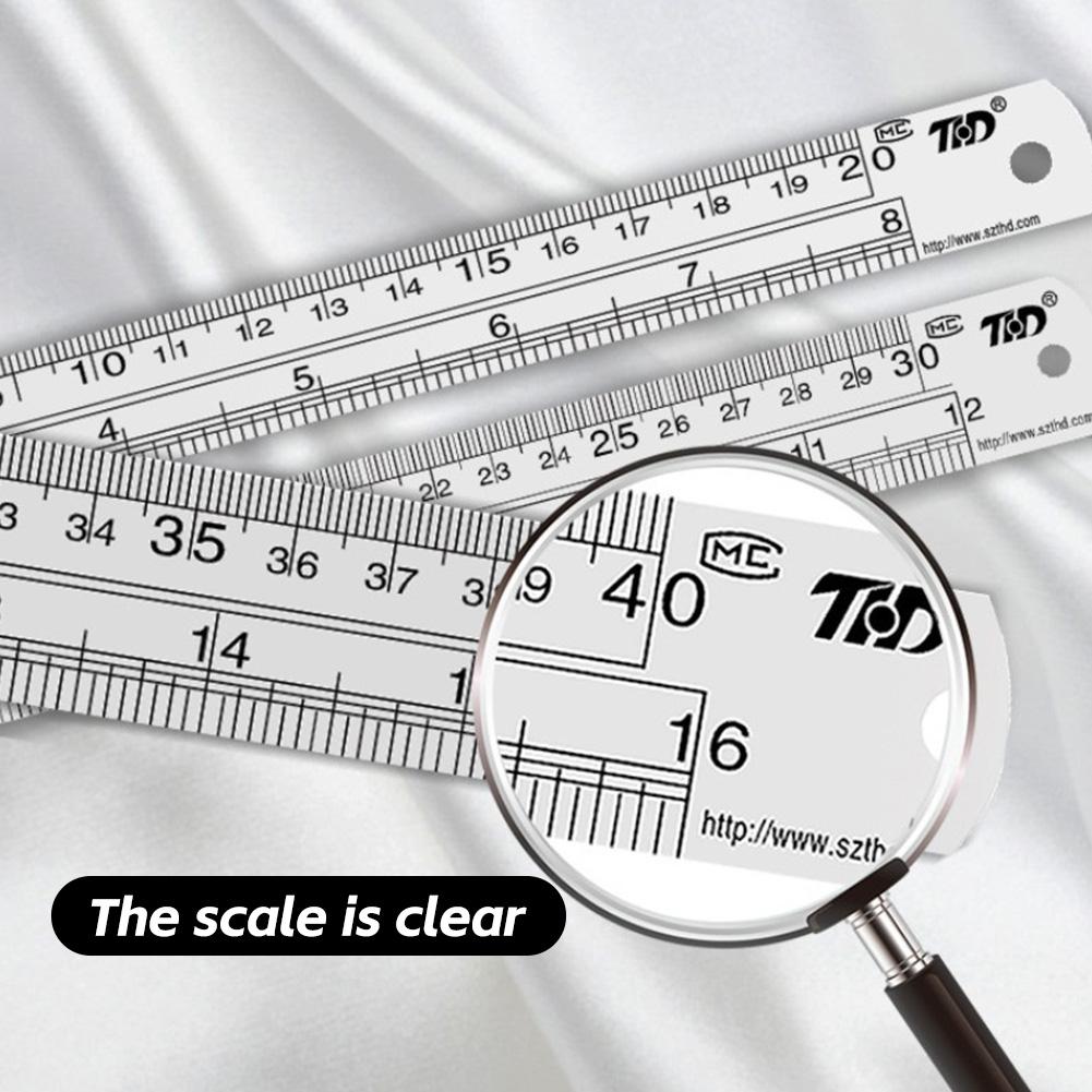6/8/12inch Dual-Read Ruler Dual-Scale Heavy-Duty Precision Professional Drafting Steel Ruler Office Stationery