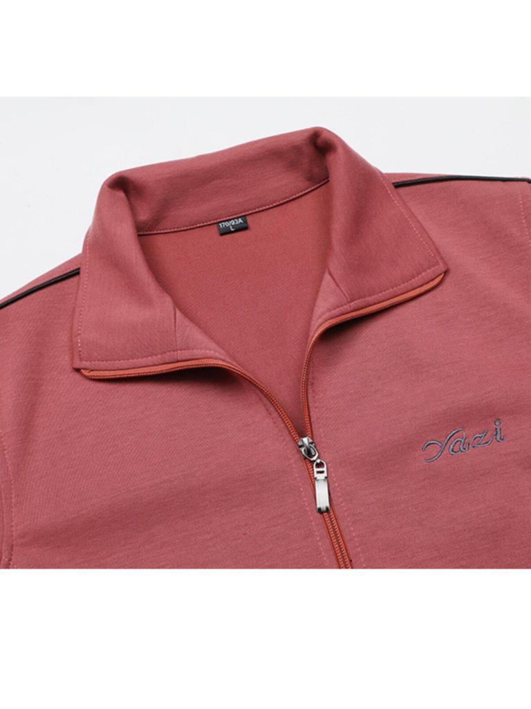 Mom's Sportswear: Loose Straight Leg Suit - Plus Size Spring/Autumn Women's Jacket for Square Dance Team.