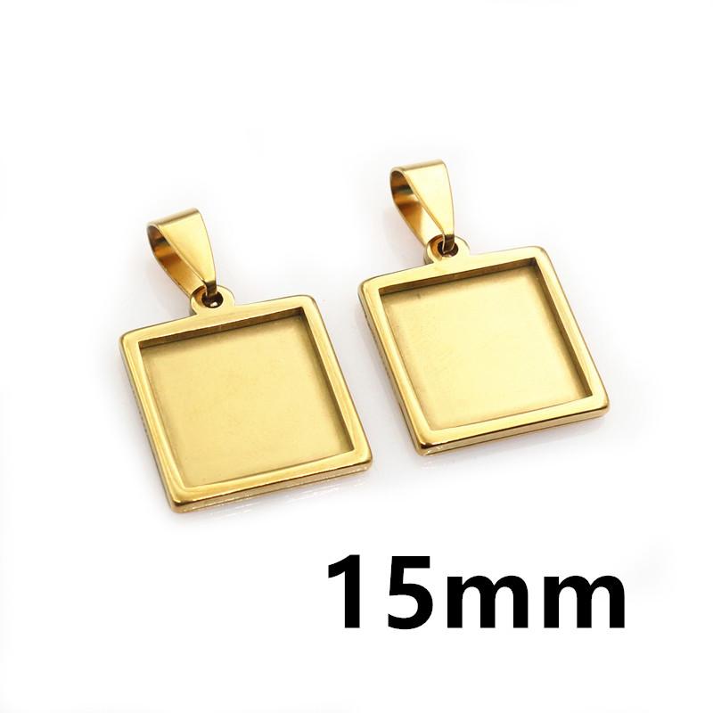 5pcs Stainless Steel 10x25mm 10x50mm Inner Size Rectangle Square Pendant Cabochon Blank Base Setting Tray for DIY Jewelry Making
