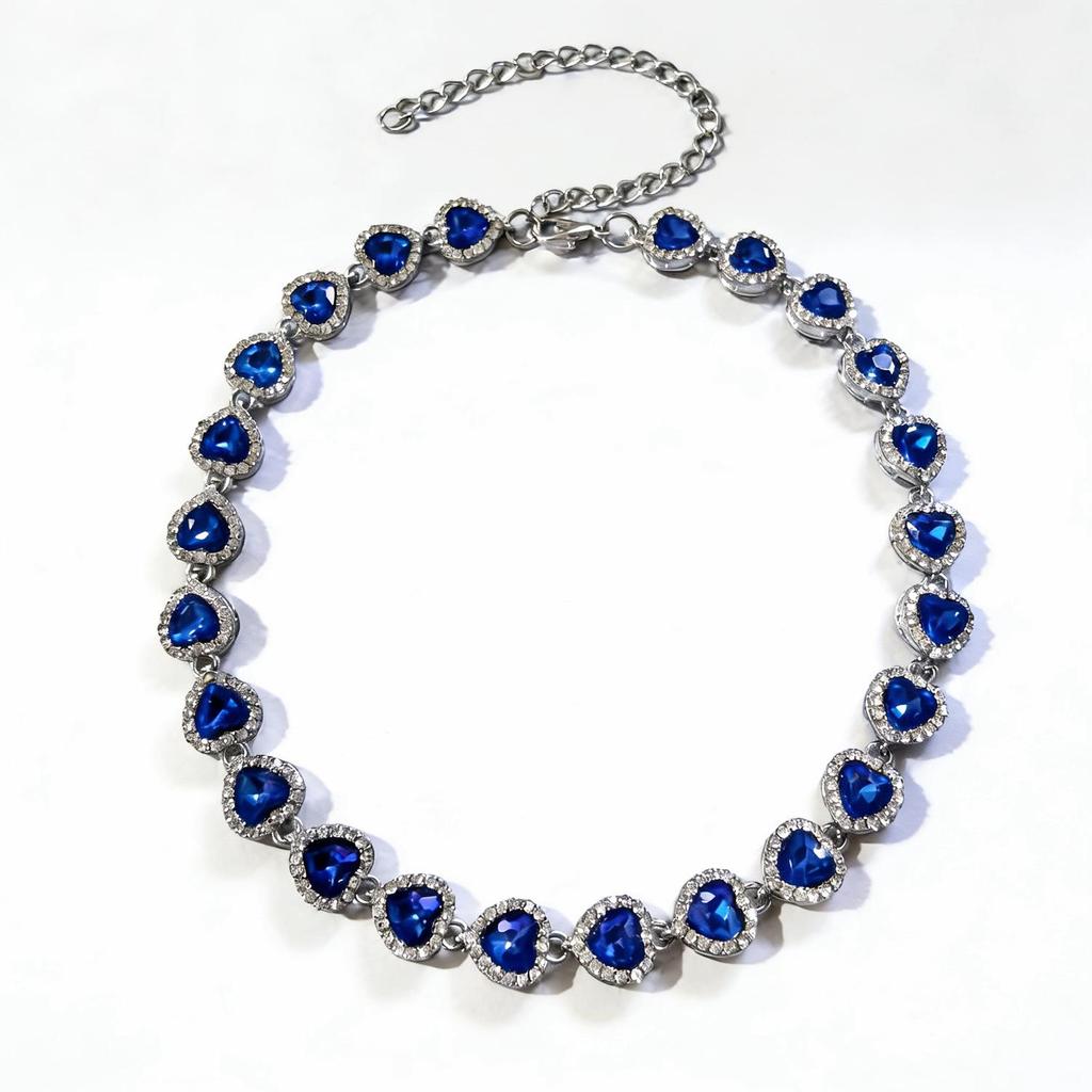 Spring/Summer Colorful Diamond Choker - Women's High-End, Versatile Design Clavicle Necklace