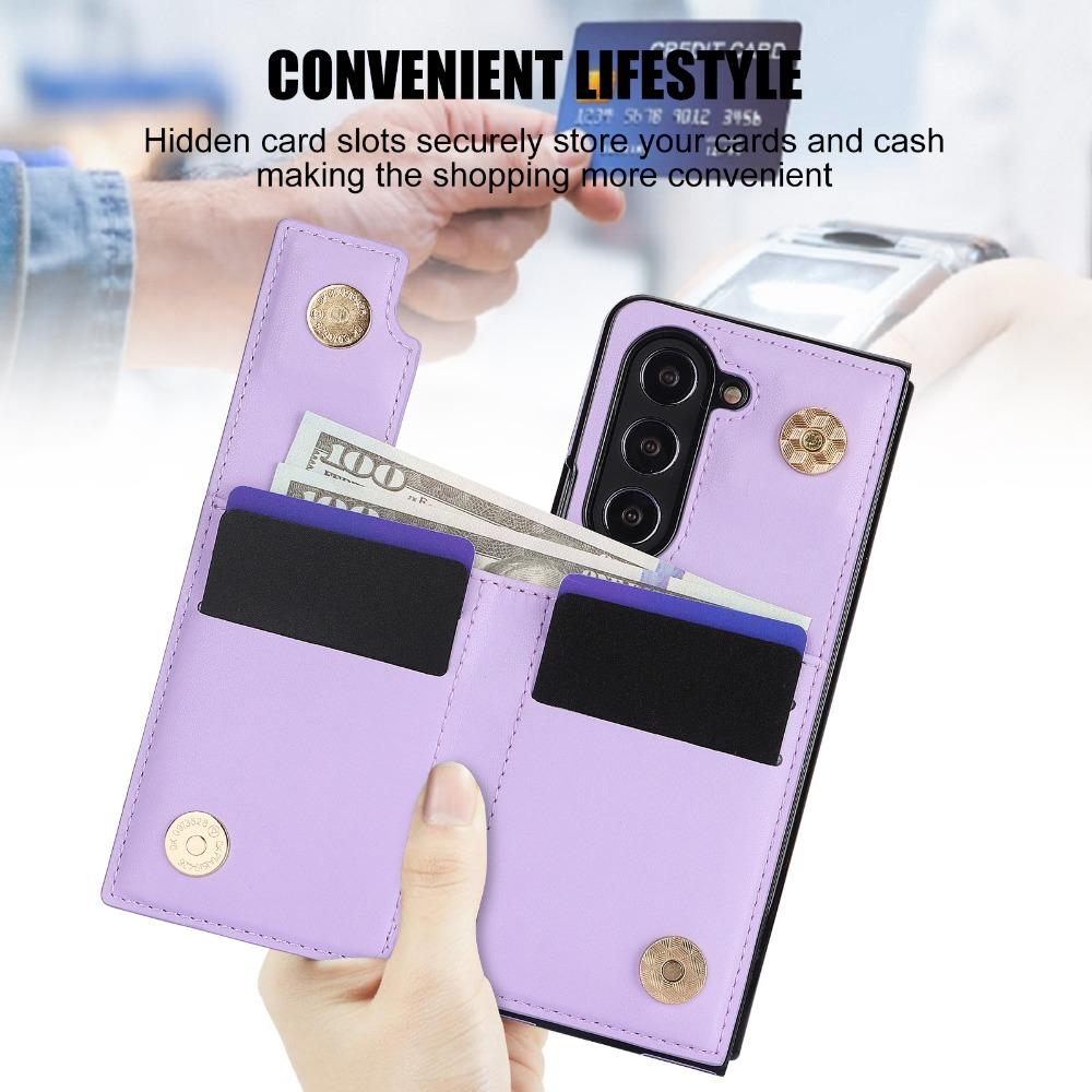 Luxus Leder Ring Wallet Kartenhalter Handyhülle für Samsung Galaxy Z Fold 7 6 5 4 mit Ständer Schutzhülle
