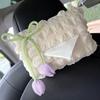 Soft Car Tulip Tissue Box Holder Universal Auto Seat Back Organizer Stylish Cute Interior Accessories For Cars With Multiple Placement Options