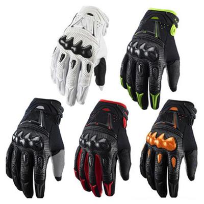 Guantes de motocicleta de cuero de nailon, carcasa dura, transpirables, resistentes al viento, guantes de moto de dedos completos