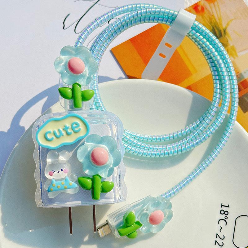 Uus laadimiskaitse, USB-andmesidekaabli kaitse, laadimispesa kaitsekate, roosa kassi käpa komplekt, sobib iPhone 18/20W laadijale