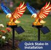 Solar Eagle Garden Stake Light: Resin Bald Eagle with American Flag Wings Warm LED Solar Powered 45 cm Outdoor Lawn Patio Decor Memorial Day Gift