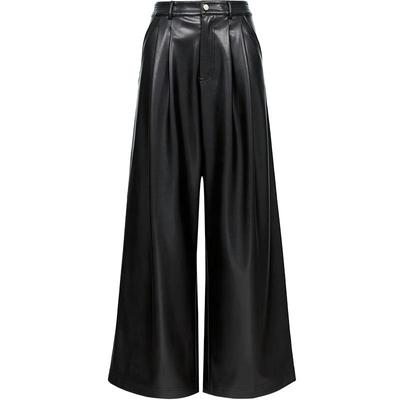 Women's 2025 Autumn Pleated PU Long Pants