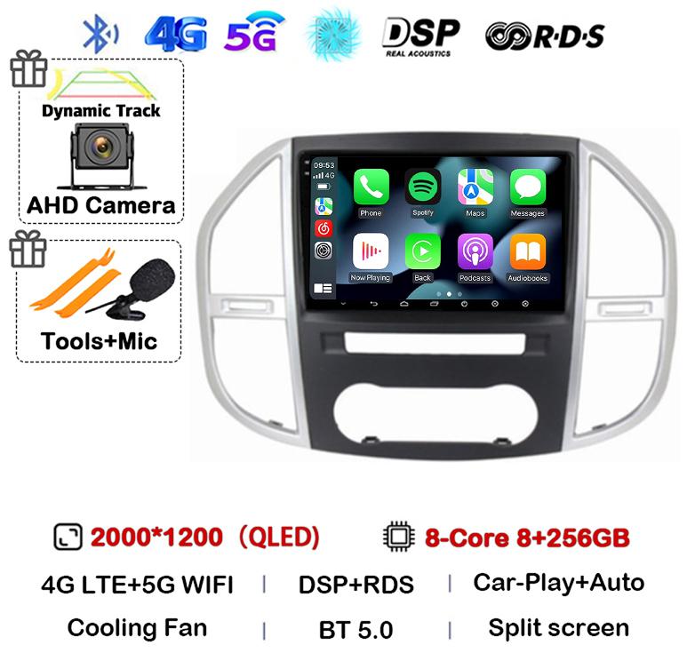 Android 14 Carplay Auto Car Radio For Mercedes Benz Vito W447 2014-2021 Multimedia GPS Video Player 360 Camera Stereo Head Unit